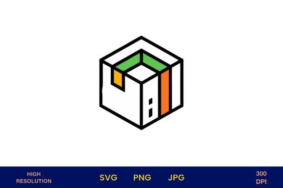 3D Cube House Vector Icon with Doors: A Versatile Design Asset for Creative Projects