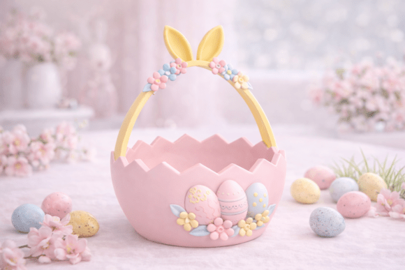 3D Easter Bunny Basket STL 088: A Versatile Addition to Spring Decor