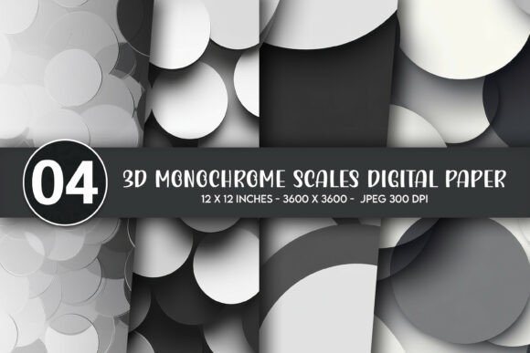 3D Monochrome Scales Digital Paper: A Versatile Design Solution