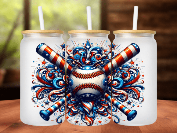 3D Patriotic Baseball 12oz Tumbler Wrap: A Versatile Design for Custom Drinkware and Beyond