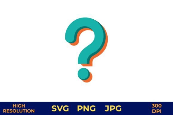 3D Question Mark Icon in Vibrant Colors