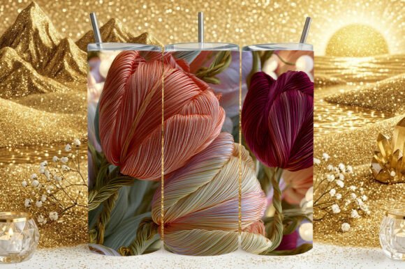 3D Ribbed Tulip Textured Sublimation Design