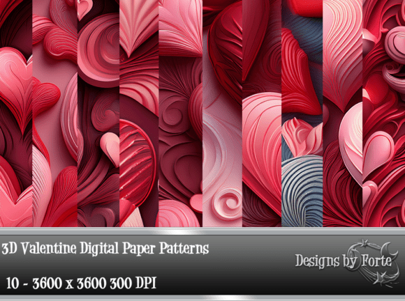 3D Valentine Digital Paper Patterns: A Creative Resource for Modern Designers