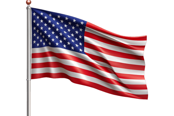 4th of July American Flag Clipart 3D PNG – High-Quality Design Assets for Creative Projects