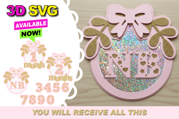 Baby Months Pink 3D SVG: A Modern Design Essential for Crafters and Digital Makers