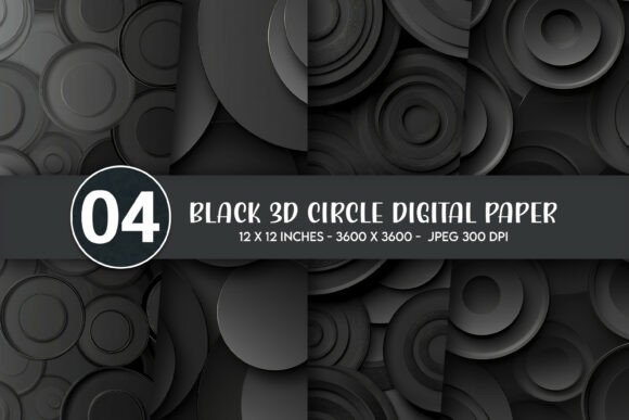 Black 3D Circle Digital Paper: A Versatile Design Resource for Creative Projects