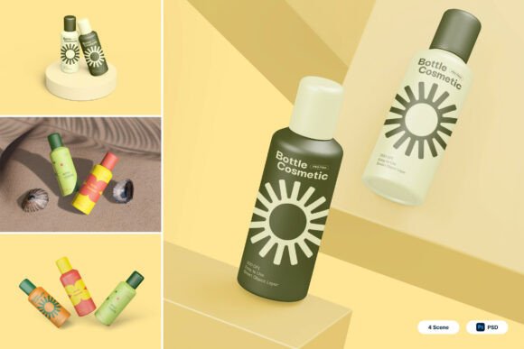Bottle Cosmetic 3D Mockup for Modern Beauty Branding