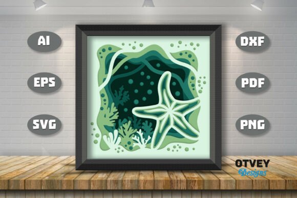 Exploring the Star Fish in a Seabed Atmosphere 3D Layered Design