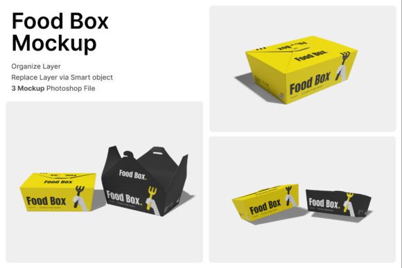 Food Box 3D Mockup: Realistic Packaging Design for Food Businesses