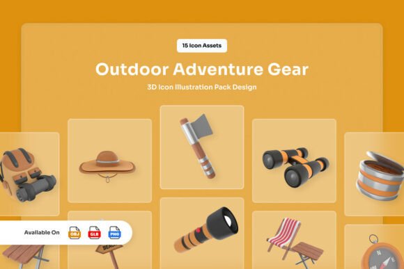 Outdoor Adventure Gear 3D Icons: A Fresh Visual Language for Modern Designers