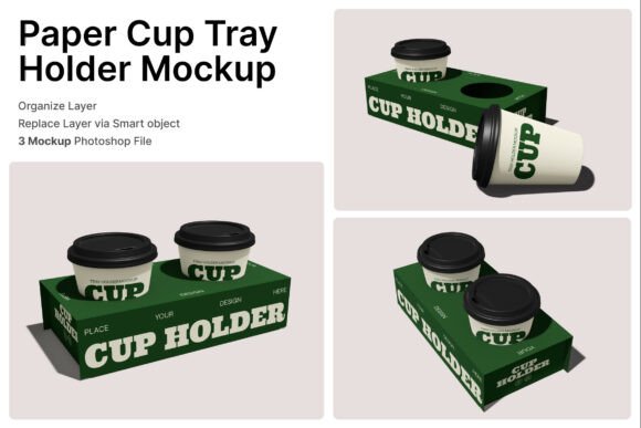 Paper Cup Tray Holder 3D Mockup: A Practical Tool for Modern Beverage Packaging Design