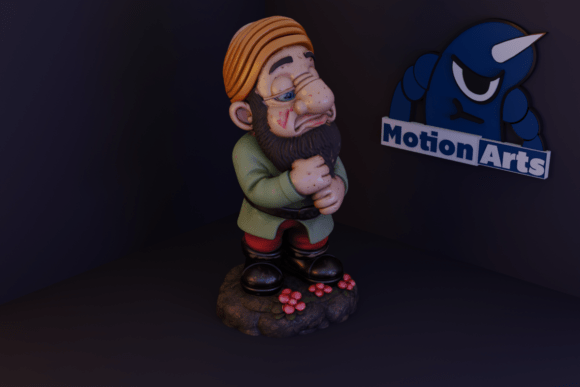 Pensive Garden Gnome 3D Printed