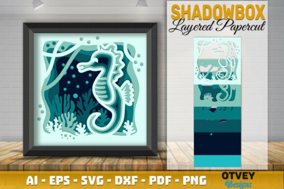 Sea Horse in a Seabed Atmosphere 3D Layered: A Versatile Design Resource for Creative Professionals