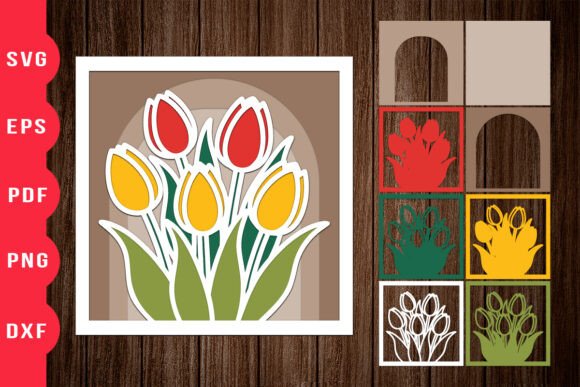 Spring Tulip 3D Shadow Box SVG: A Versatile Design for Creative Makers