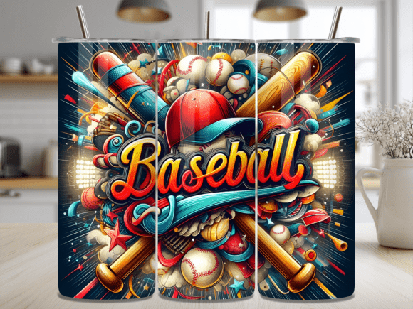 Transform Your Tumblers with the 3D Baseball Sports Splatter Tumbler Wrap