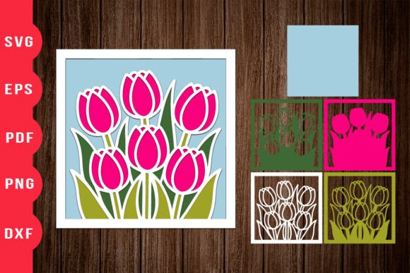 Tulip 3D Shadow Box Paper Art